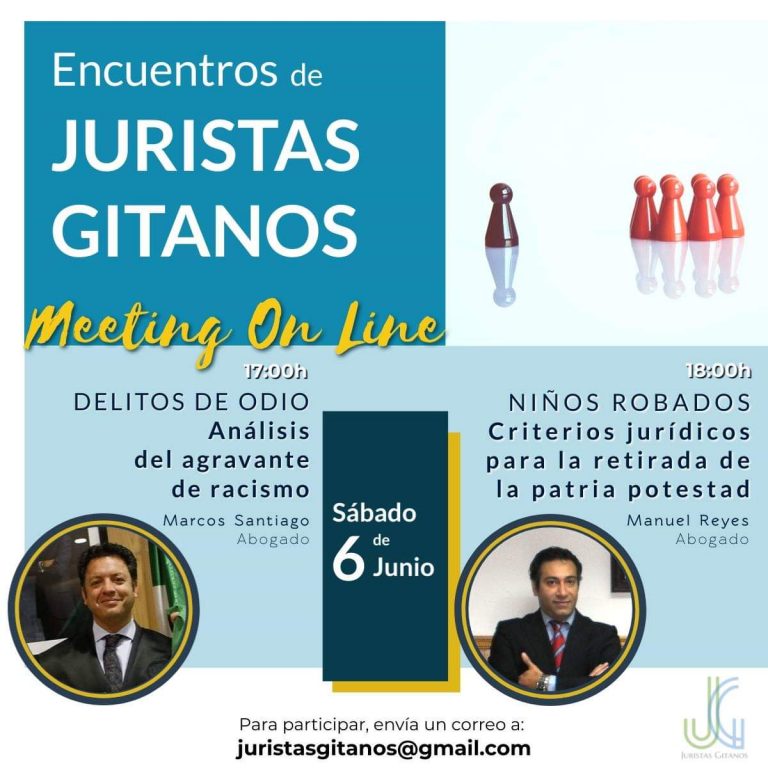 El colectivo ‘Juristas Gitanos’ organiza un nuevo meeting on line con dos nuevos encuentros virtuales