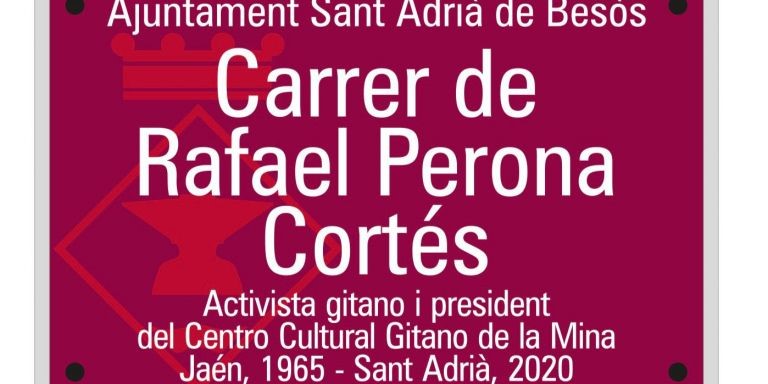 La placa de la calle que llevará el nombre de Rafael Perona / CEDIDA