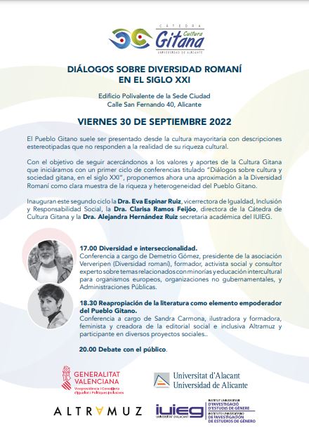 El próximo 30 de septiembre, en la Universidad de Alicante, tiene lugar la jornada “Diálogos sobre diversidad romaní en el siglo XXI”